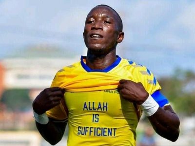 Shafic Kagimu after scoring for URA FC against Police FC