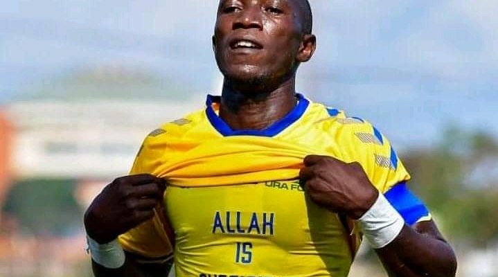 Shafic Kagimu after scoring for URA FC against Police FC