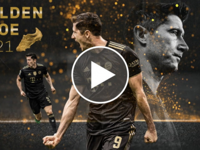 The Touchline Sports - Robert Lewandowski presented with 2021 European Golden Shoe