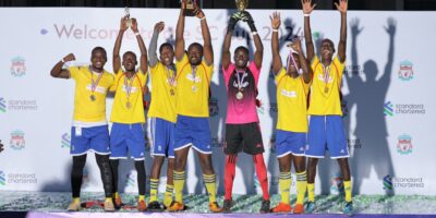 New Vision celebrate after winning the 2024 Standard Chartered Trophy (Courtesy Photo)