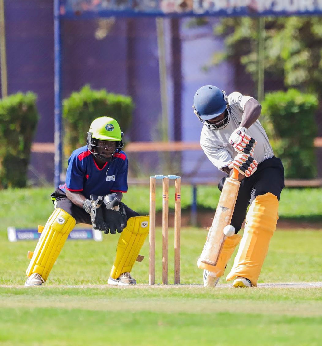 Kenneth Waiswa on strike for Victoria, showing solid control with the bat and anchoring the innings with confidence